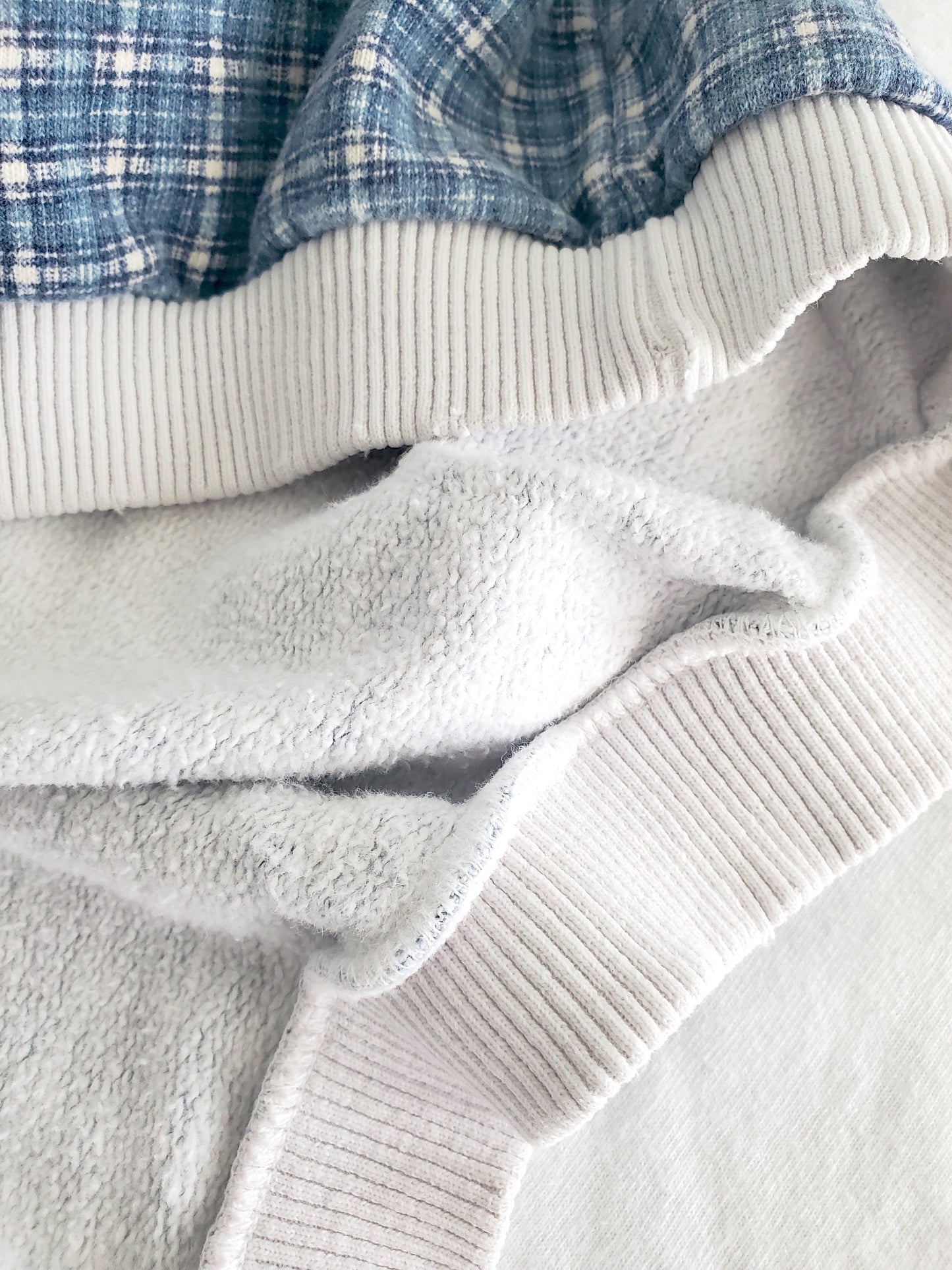 PUSH printed plaid stripe crewneck (1980s)