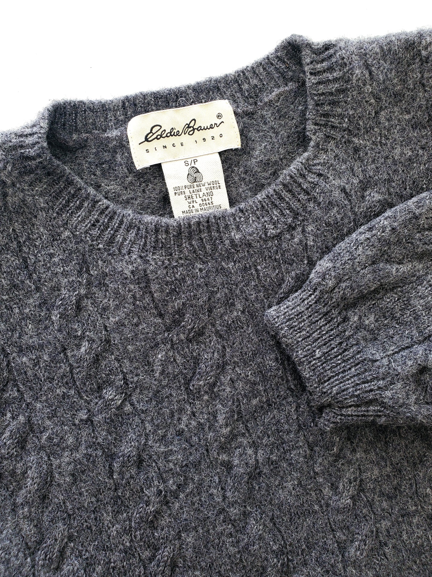 Eddie Bauer cableknit wool sweater (1990s)