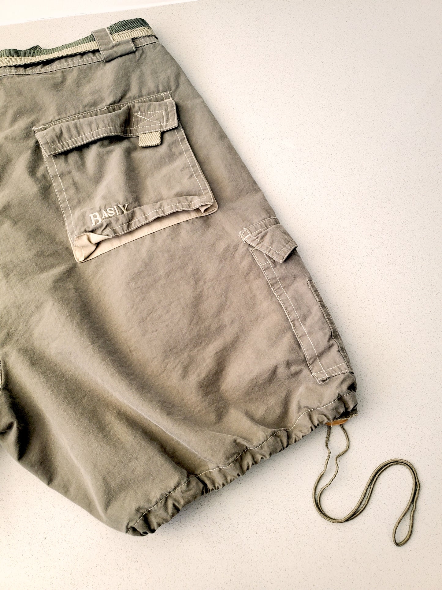 BASIX drawstring hem cargo shorts (1990s)