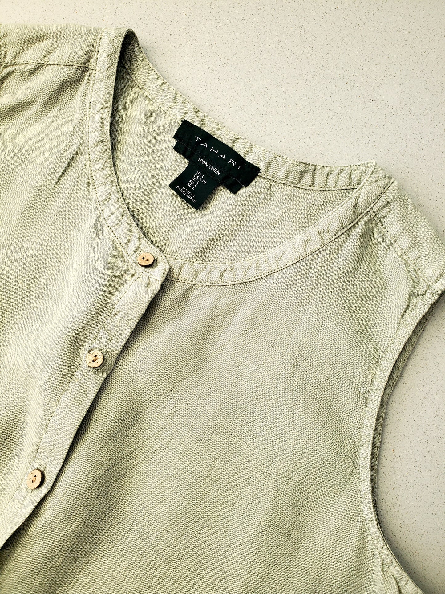TAHARI 100% linen shell top (2000s)