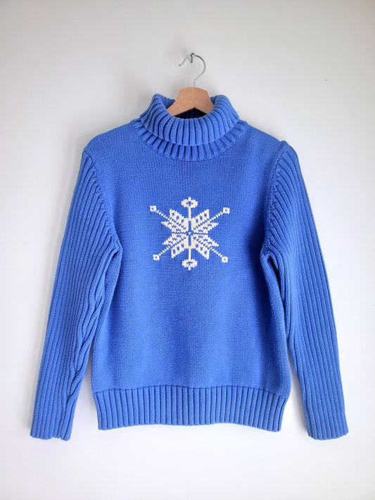 Lands' End snowflake turtleneck sweater (Y2K)