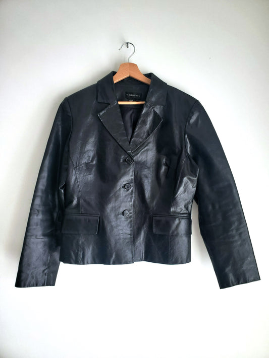 bagatelle flat grain leather jacket (Y2K)