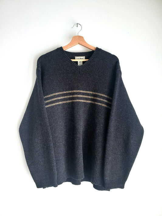 L.L.Bean wool-blend graphic stripe sweater (1990s)