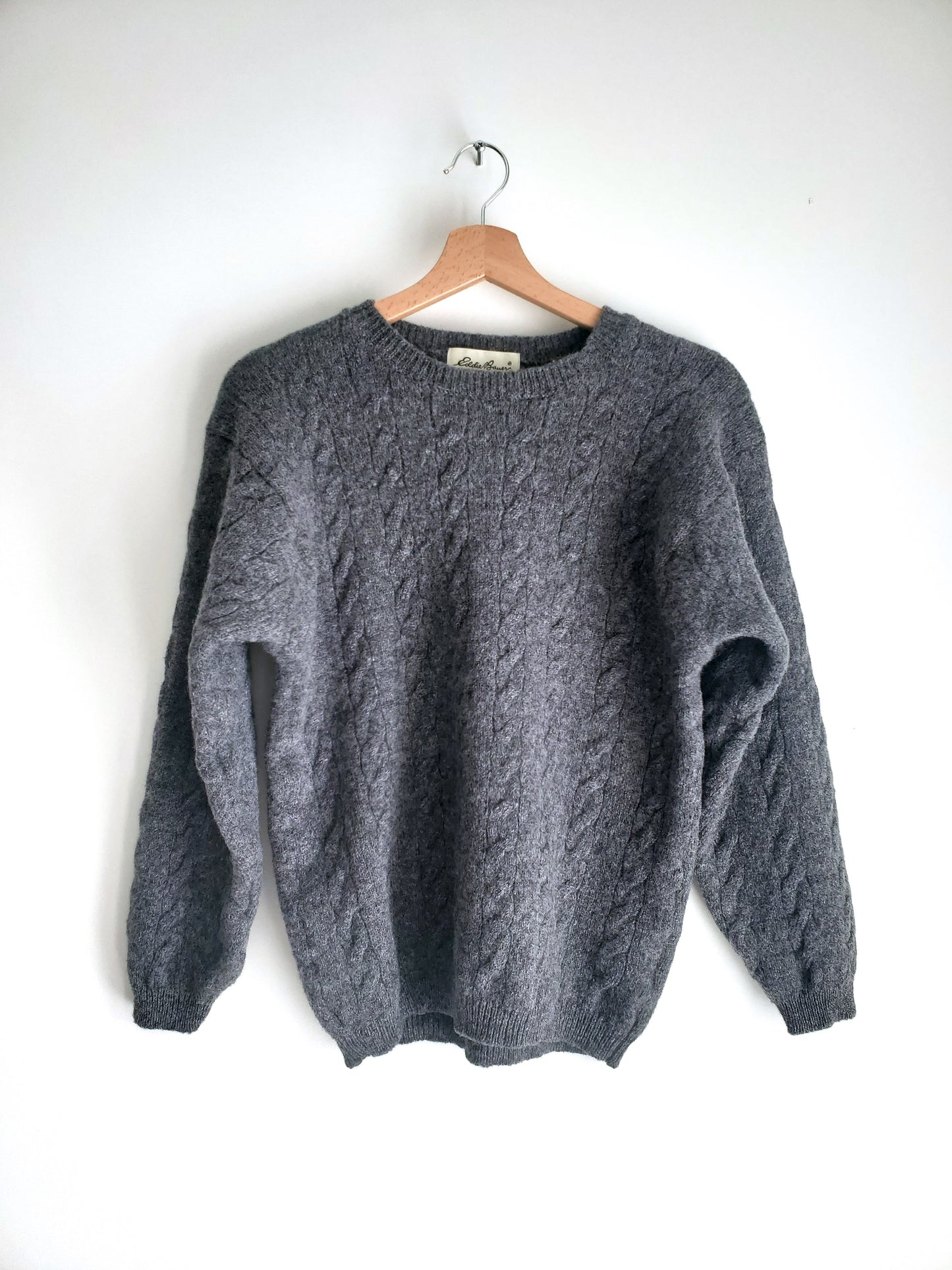 Eddie Bauer cableknit wool sweater (1990s)