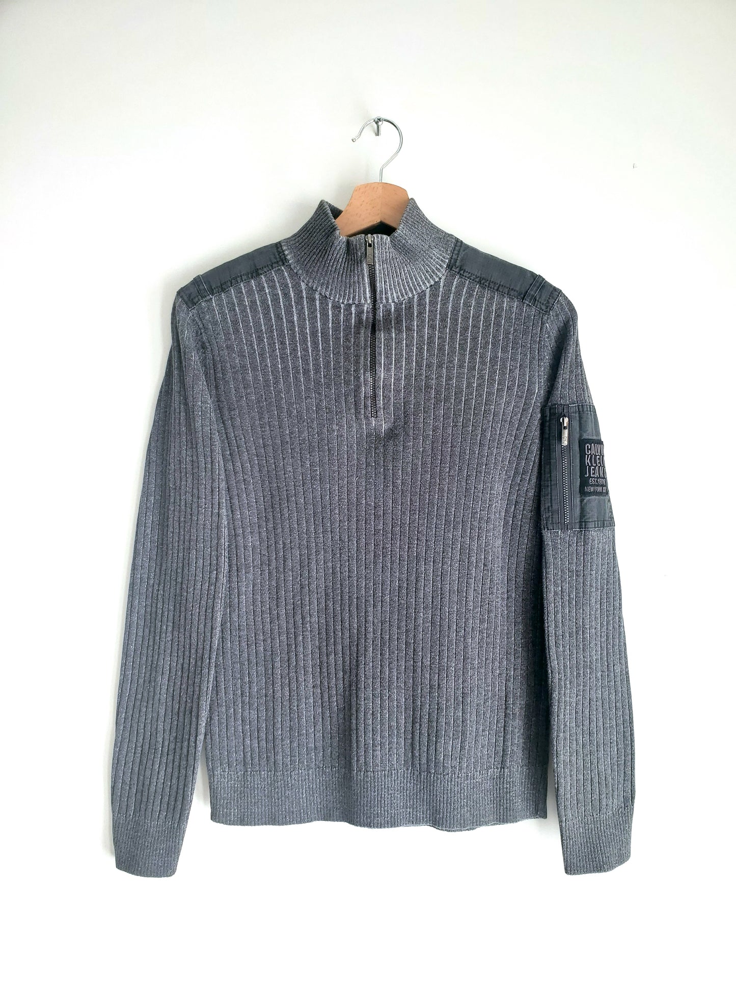 Calvin Klein Jeans quarter-zip ribbed sweater (Y2K)