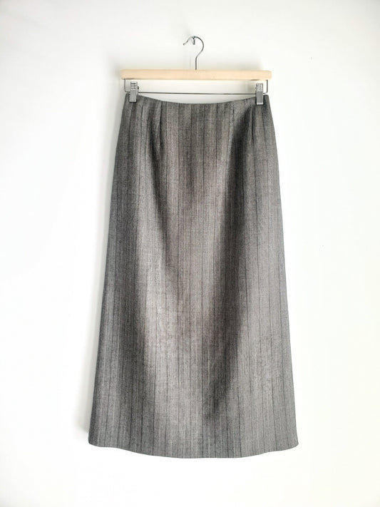 harvé benard pinstripe herringbone skirt (1980s)