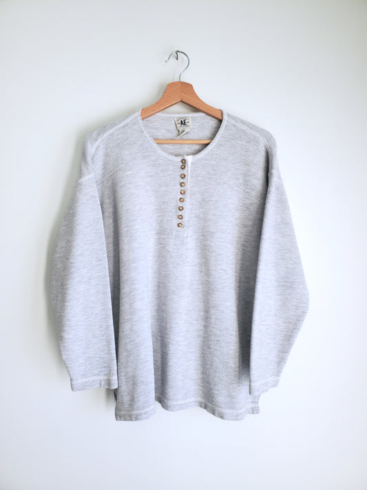 American Eagle Outfitters compact knit henley (1990s)