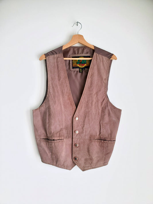 G-III leather-front vest (1990s)