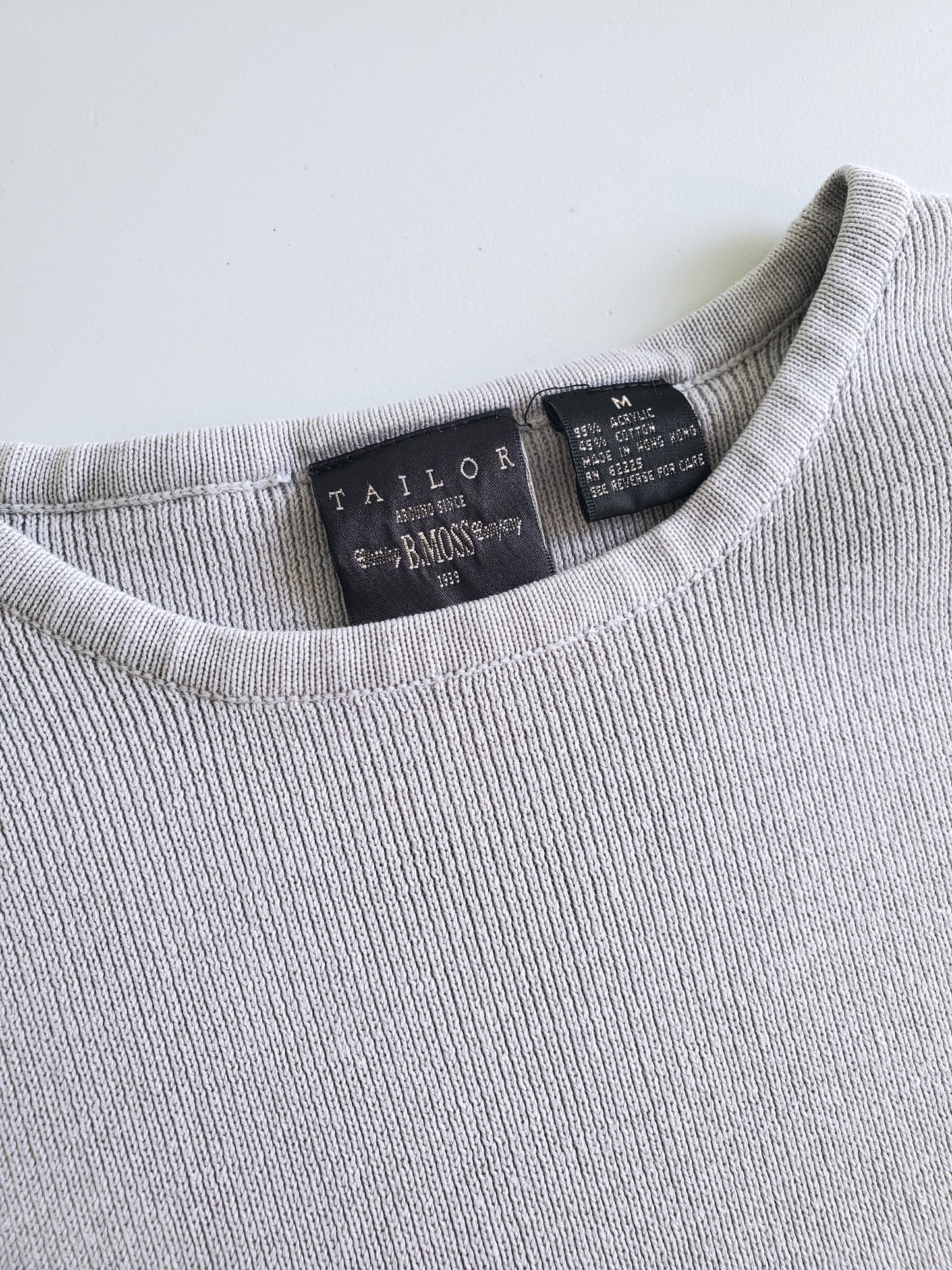 Tailor B. Moss short sleeve knit top (1990s)