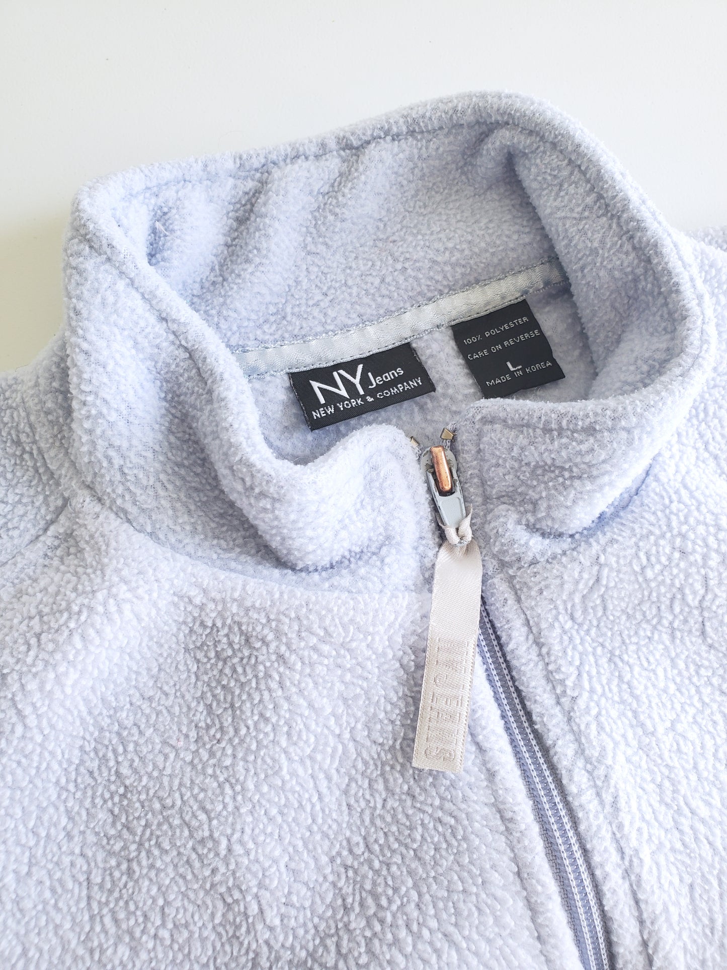 NY JEANS sleeveless fleece zip vest (1990s)