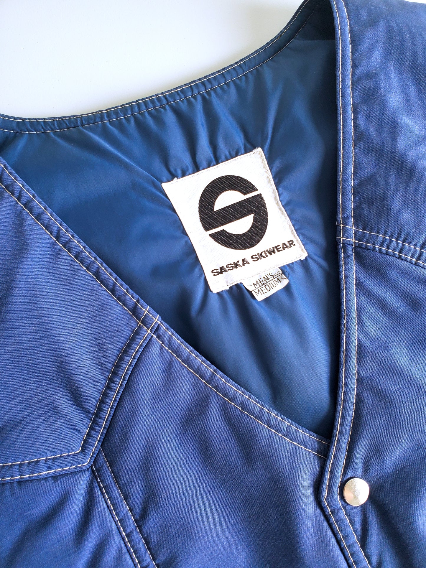 Saska Skiwear snap-front vest (1970s)
