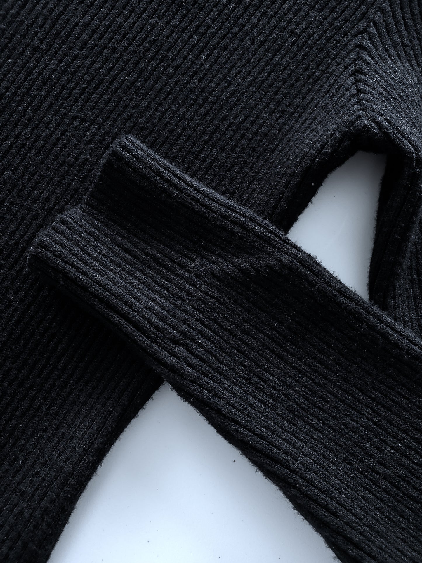 Black rib-knit maxi sweater dress