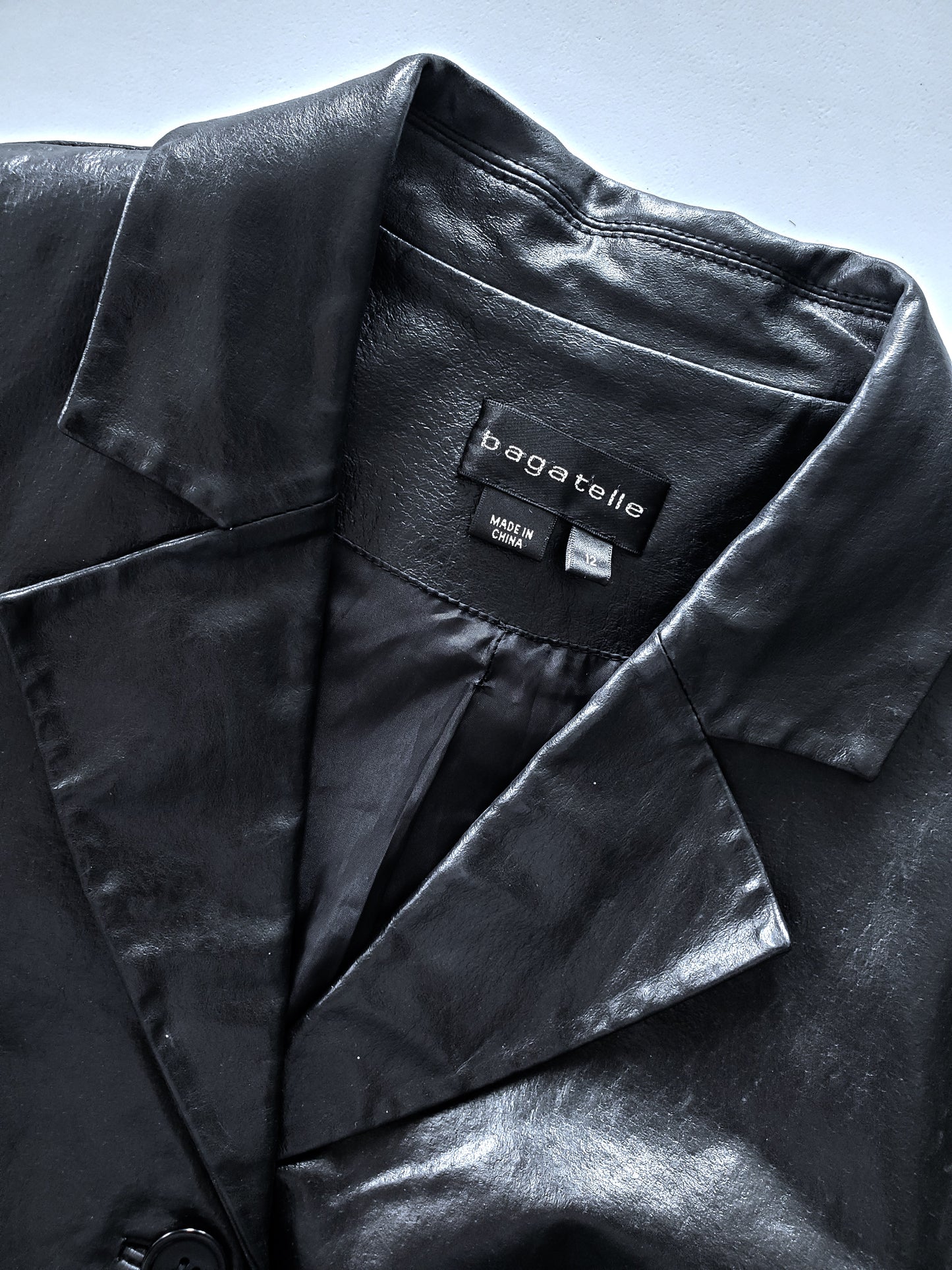 bagatelle flat grain leather jacket (Y2K)