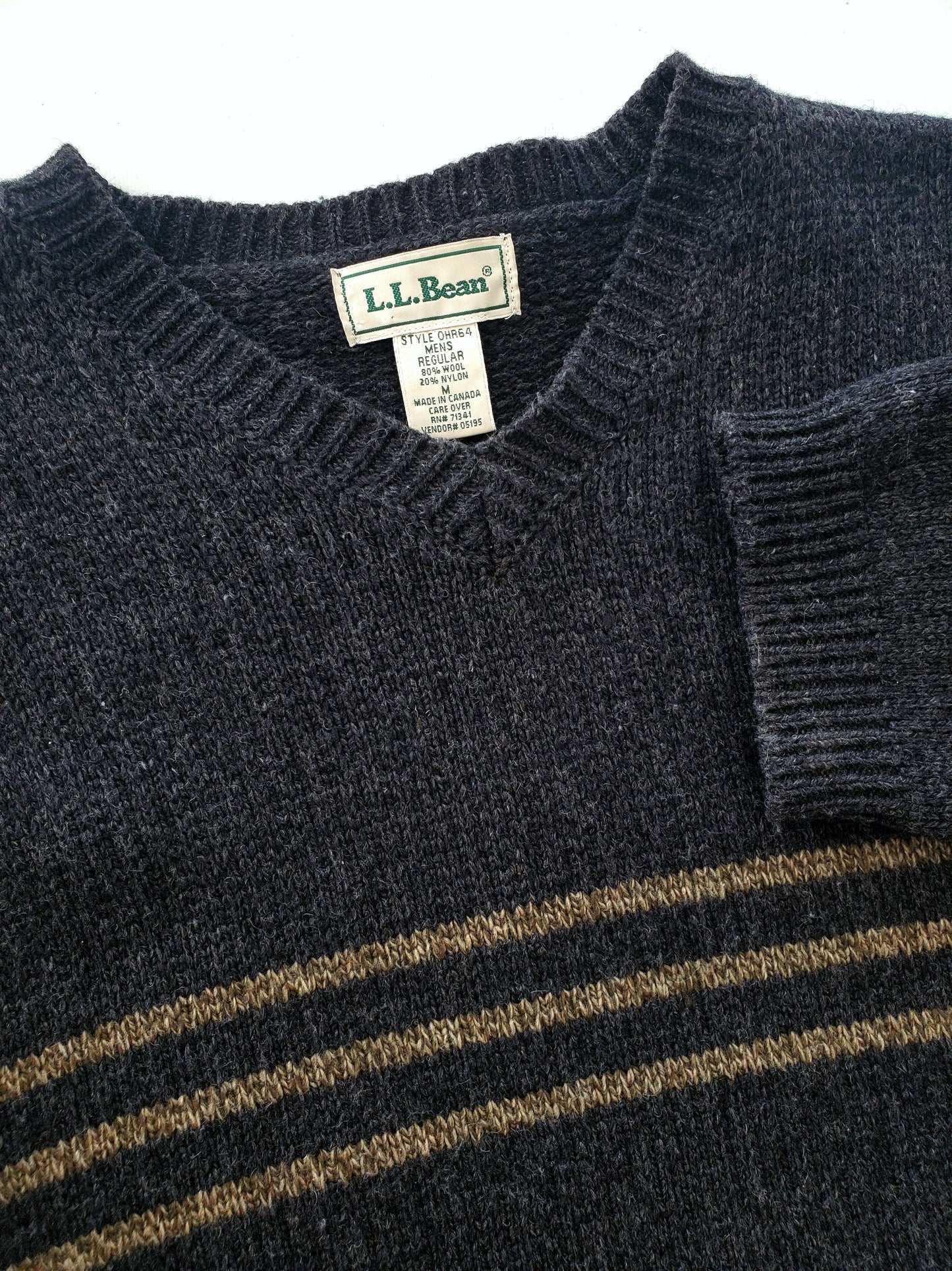 L.L.Bean wool-blend graphic stripe sweater (1990s)