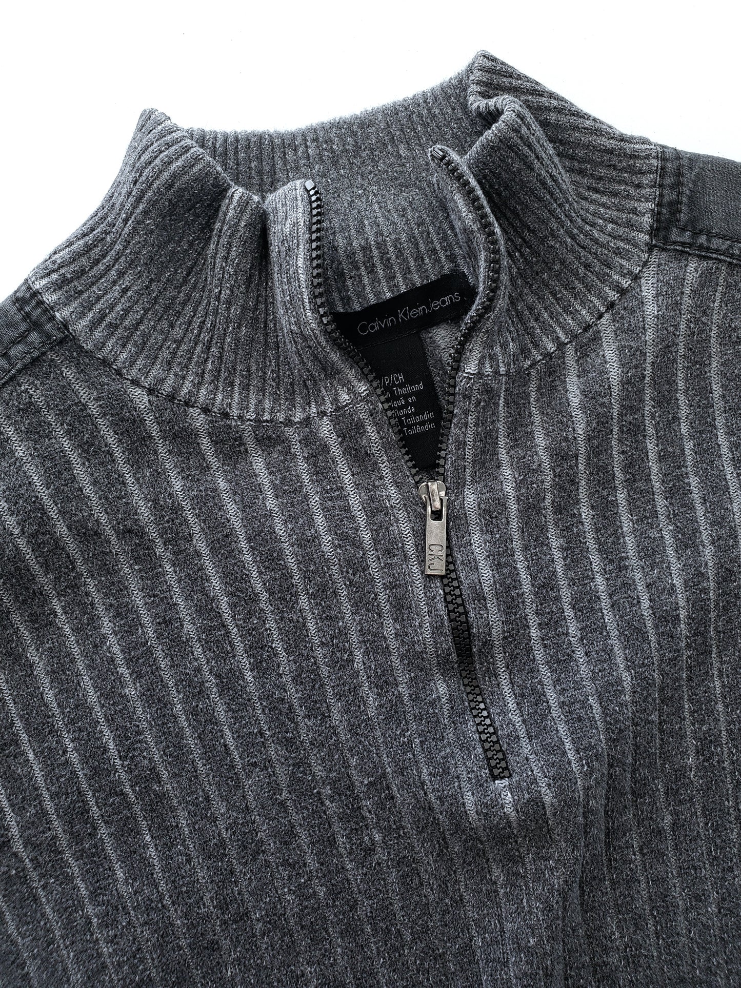 Calvin Klein Jeans quarter-zip ribbed sweater (Y2K)