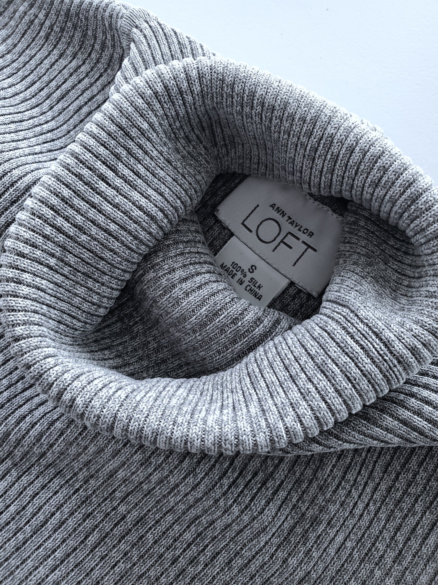 LOFT by Ann Taylor rib-knit silk turtleneck (2000s)