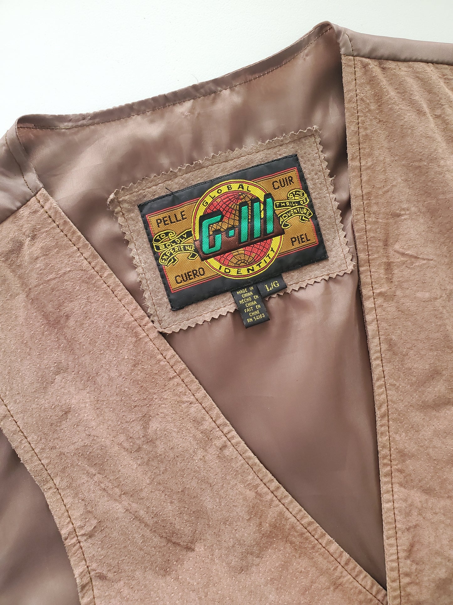 G-III leather-front vest (1990s)