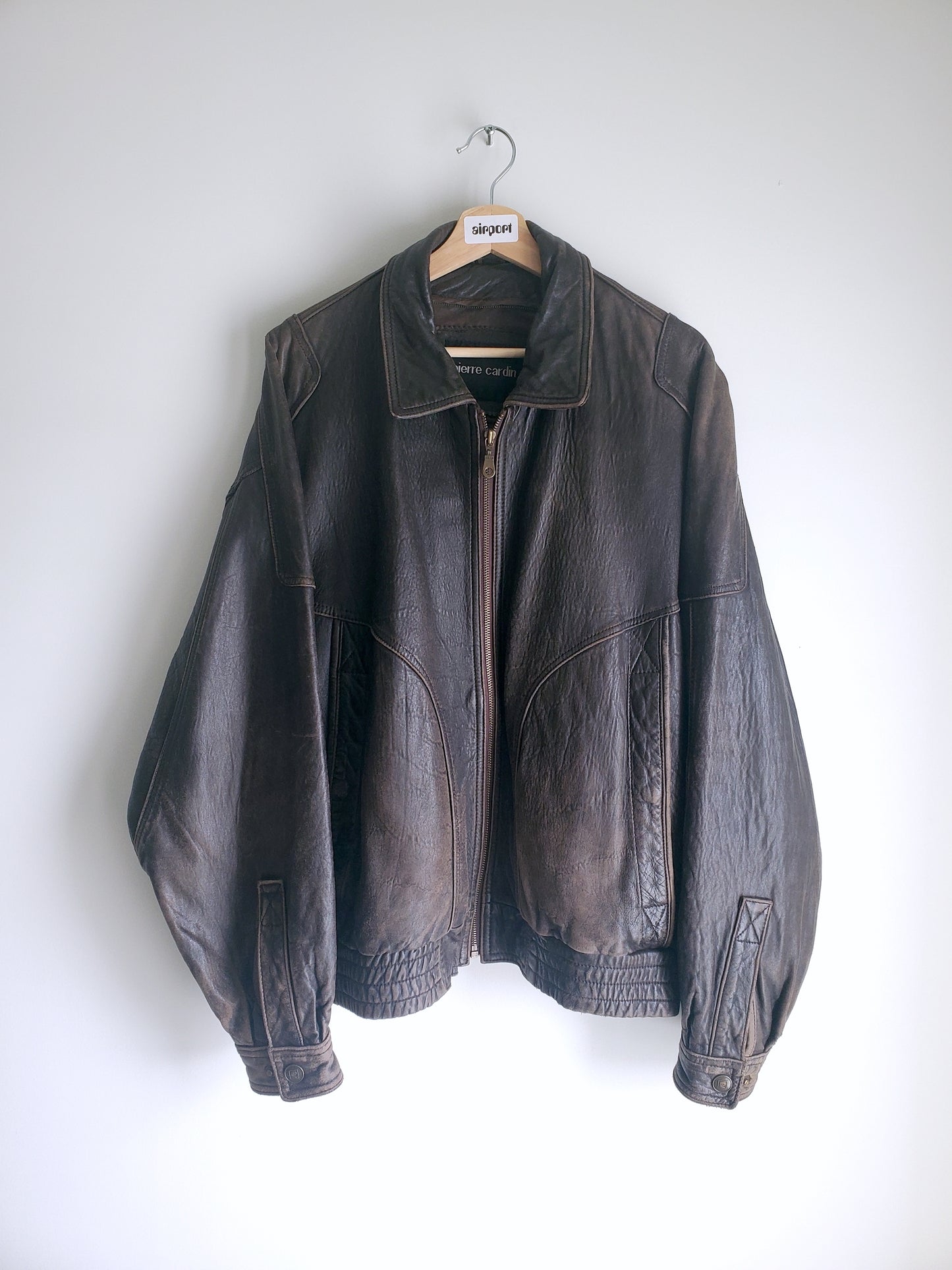 Pierre Cardin leather bomber jacket (1980s)