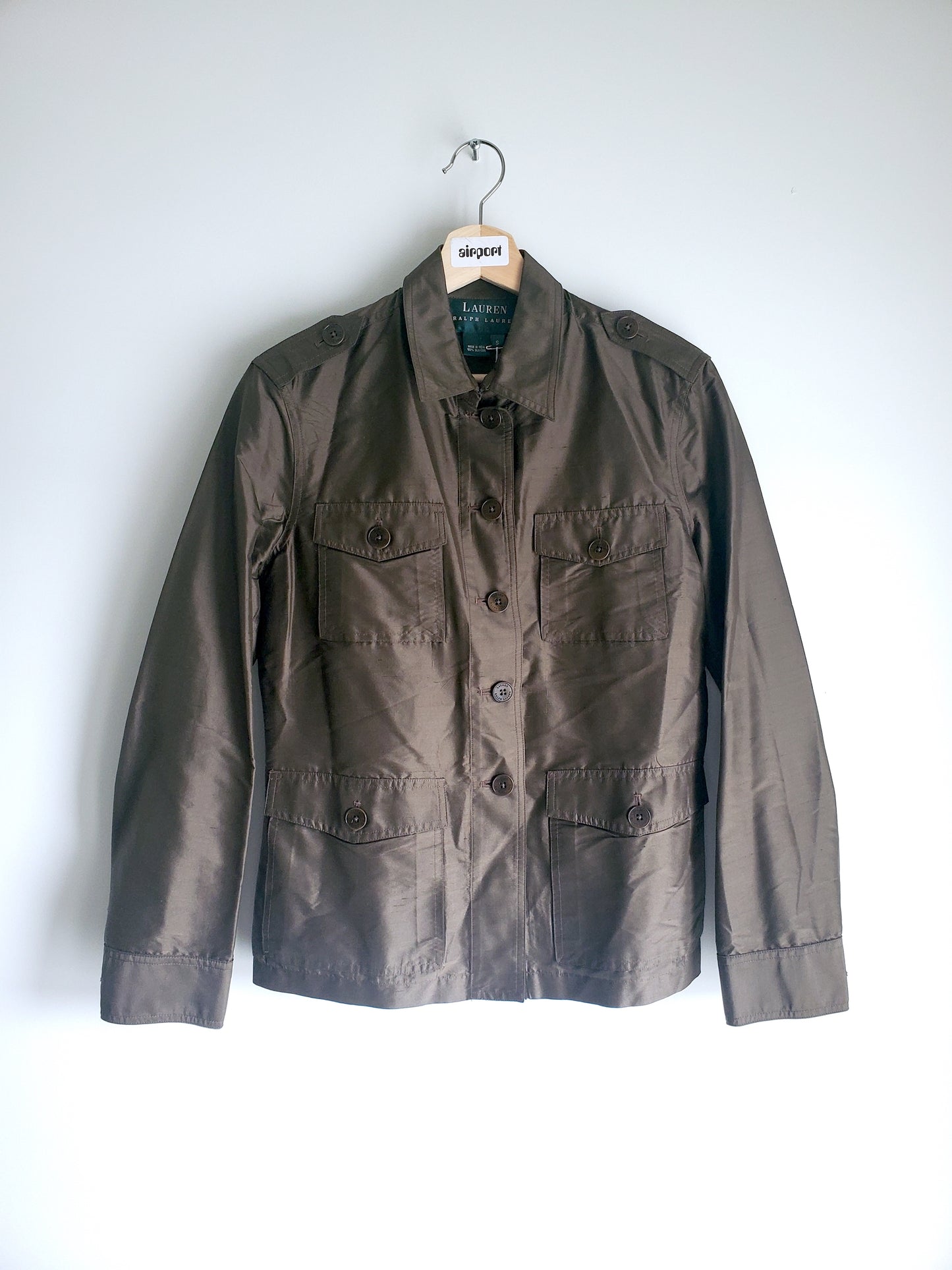Lauren by Ralph Lauren 100% silk utility jacket (late 1990s)