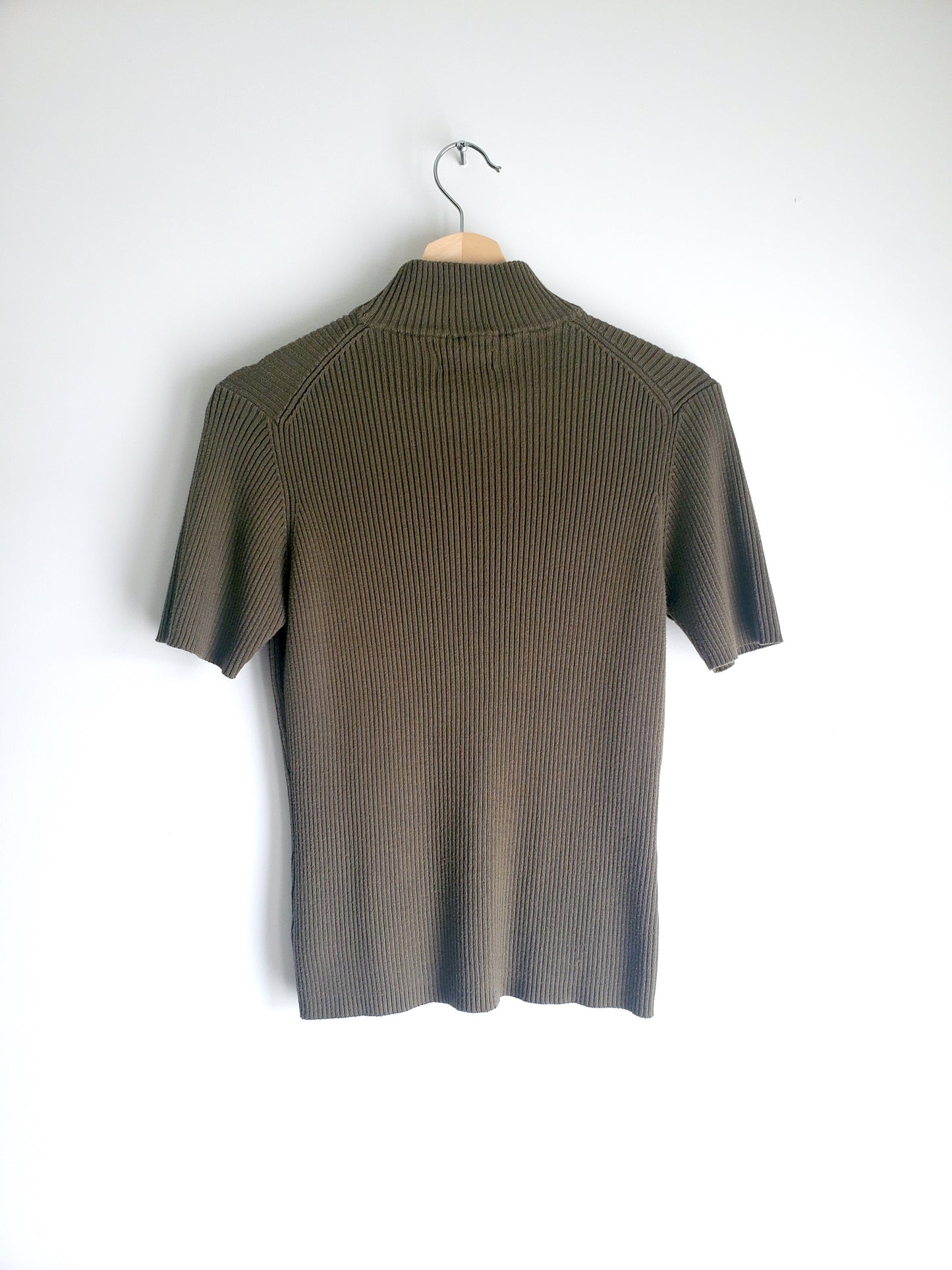 Yarnworks mockneck rib-knit tee (late 1990s)