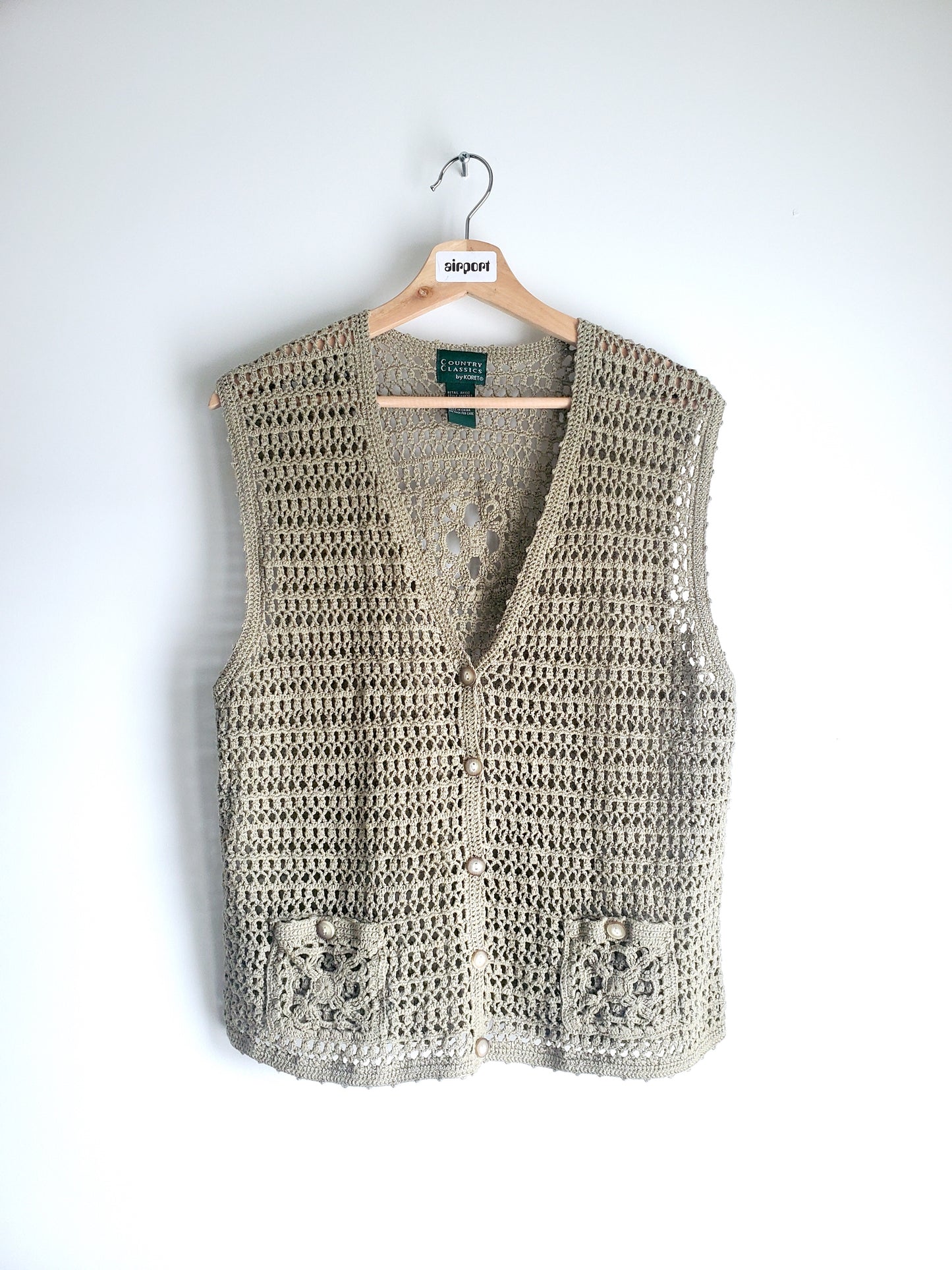 Country Classics crochet sweater vest (1990s)