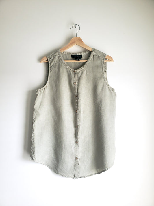 TAHARI 100% linen shell top (2000s)