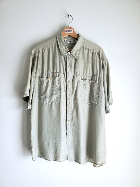 THUMS UP 100% silk short sleeve shirt (80s/90s)