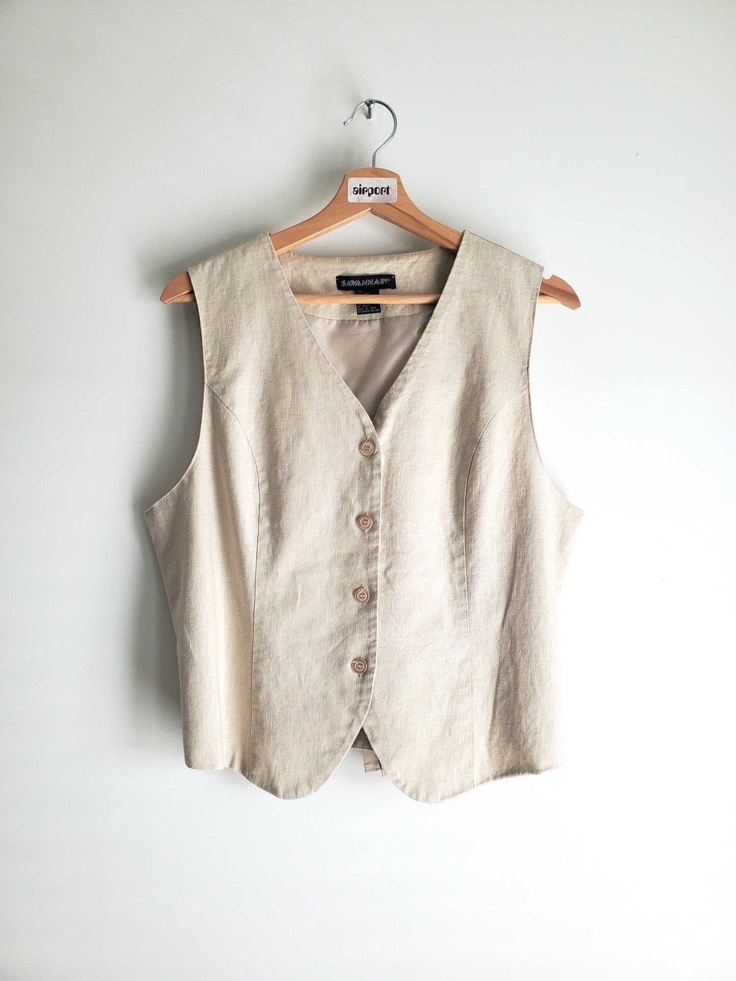 SAVANNAH linen-cotton vest (1990s)