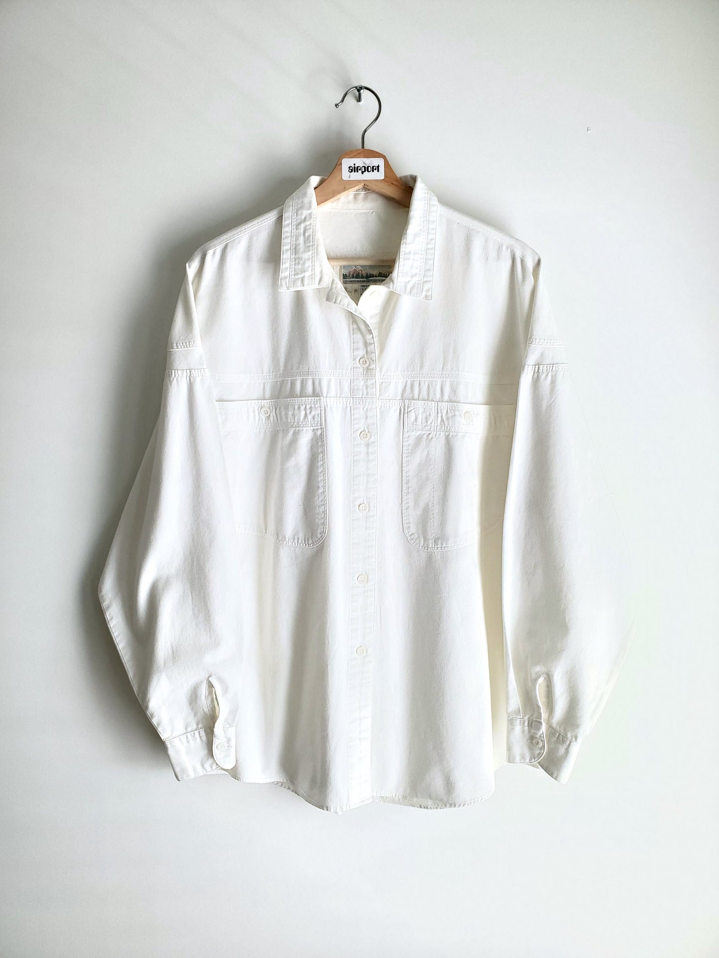 Mixed Blues seamed cotton shirt (1990s)