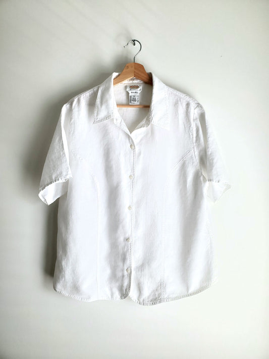 Talbots 100% linen short sleeve shirt (1990s)