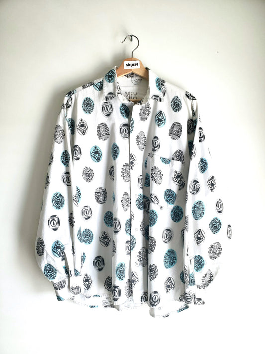 Mix abstract medallion print shirt (80s/90s)