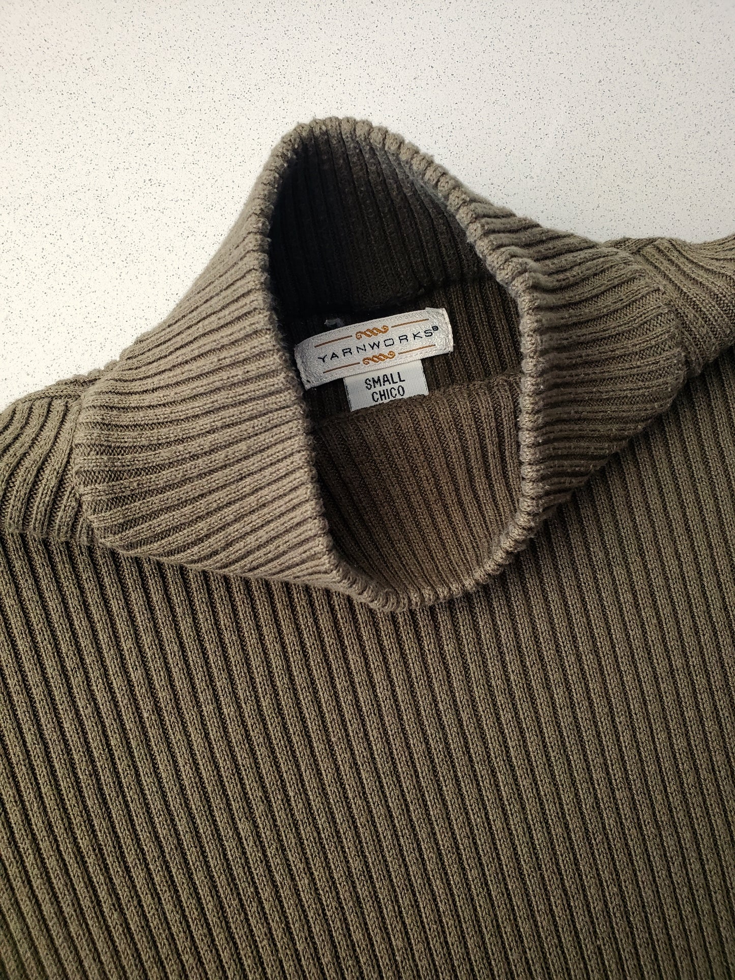 Yarnworks mockneck rib-knit tee (late 1990s)
