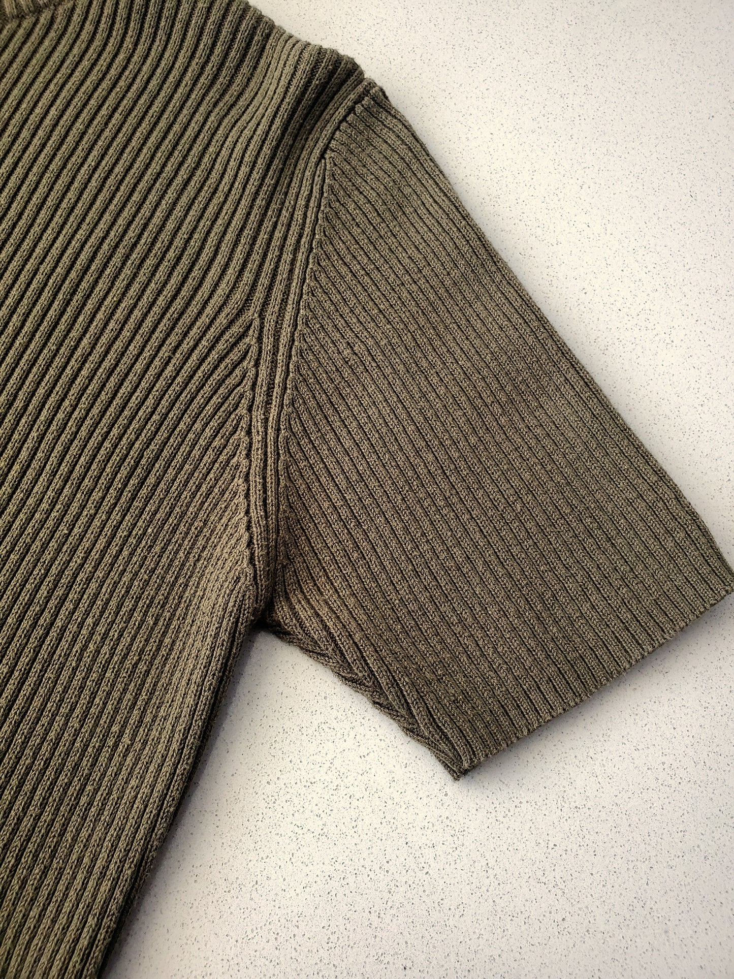 Yarnworks mockneck rib-knit tee (late 1990s)