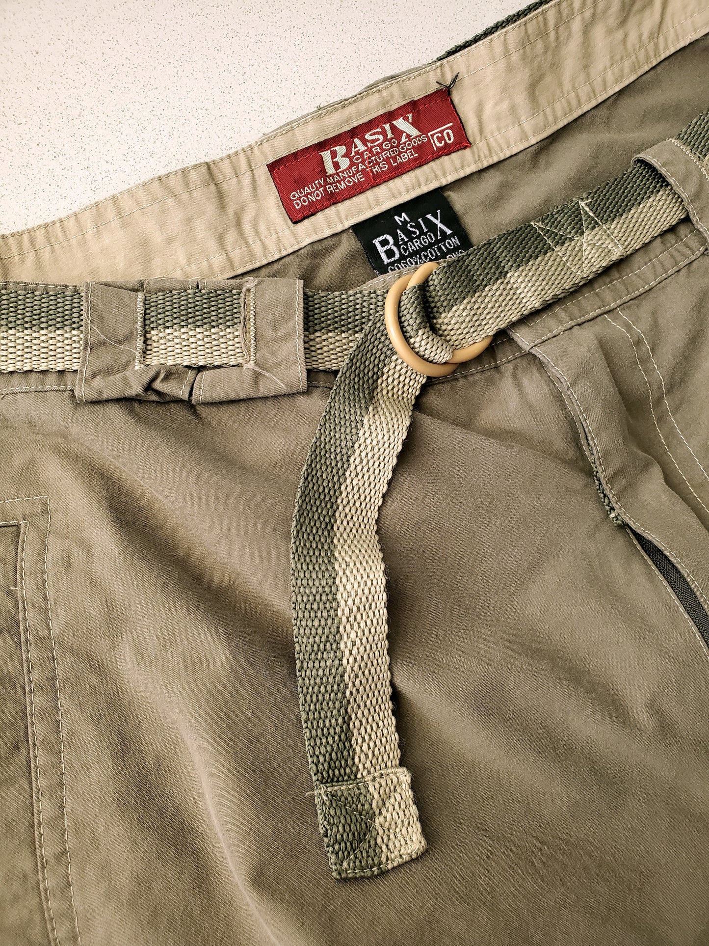 BASIX drawstring hem cargo shorts (1990s)