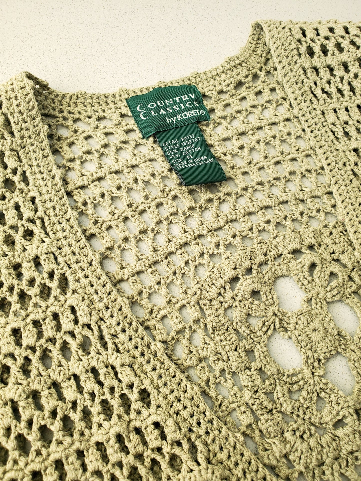 Country Classics crochet sweater vest (1990s)