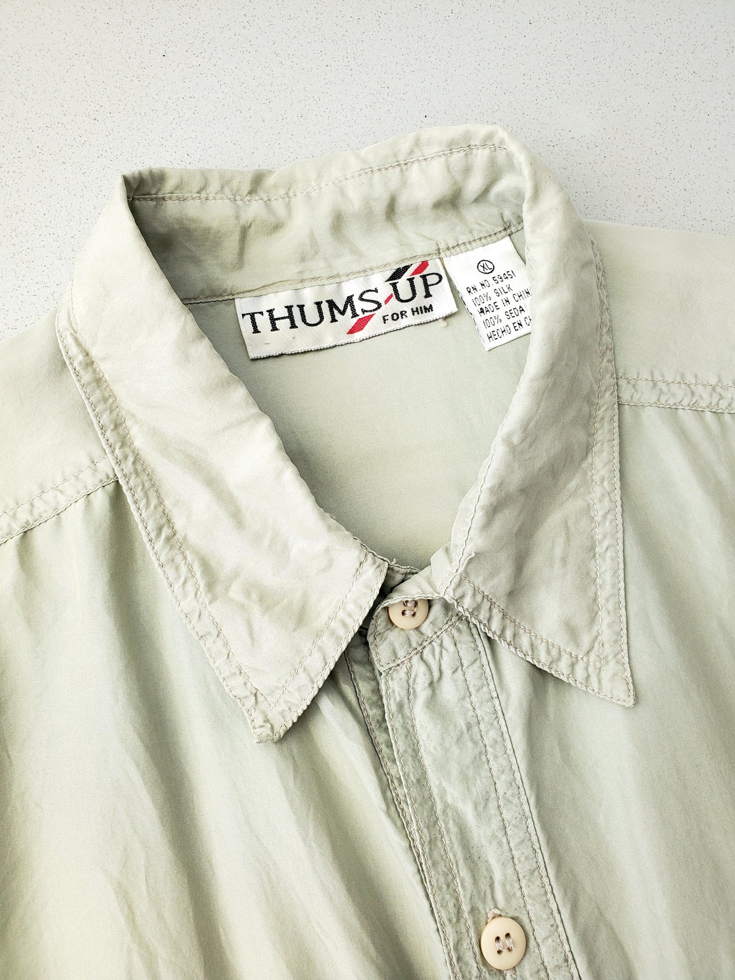 THUMS UP 100% silk short sleeve shirt (80s/90s)